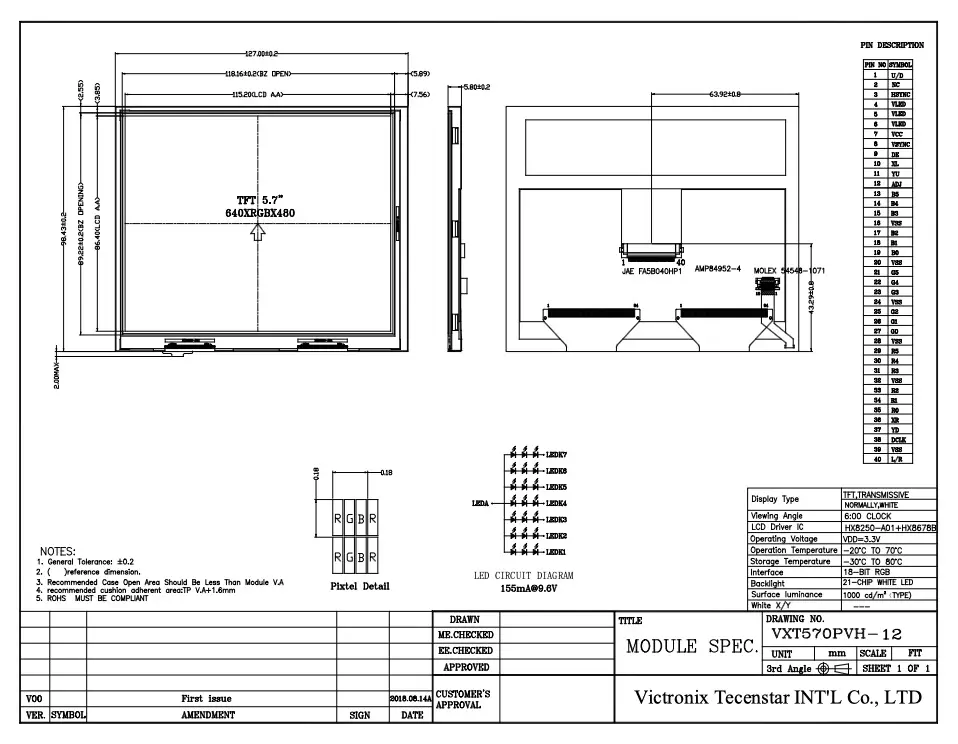 5.7 inch 640x480 TFT Module